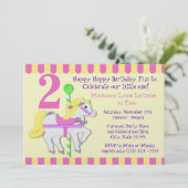 ポニー絵を描バースデーパーティー 招待状 (スタンド正面)