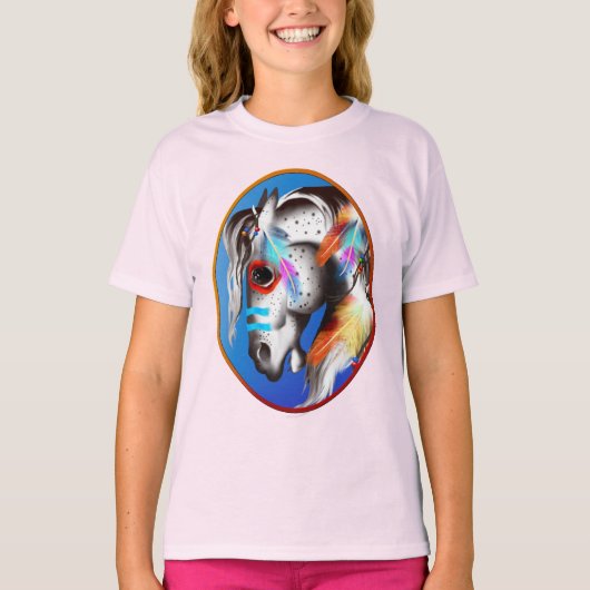 ポニー色彩の鮮やかフレームTシャツ Tシャツ (正面)