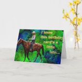 ポニー表現の誕生日カード カード (黄色い花)