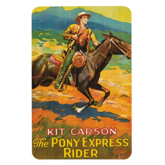 ポニー表現🌄キットカーソンヒストリックカウボーイヴィンテージ マグネット (縦)