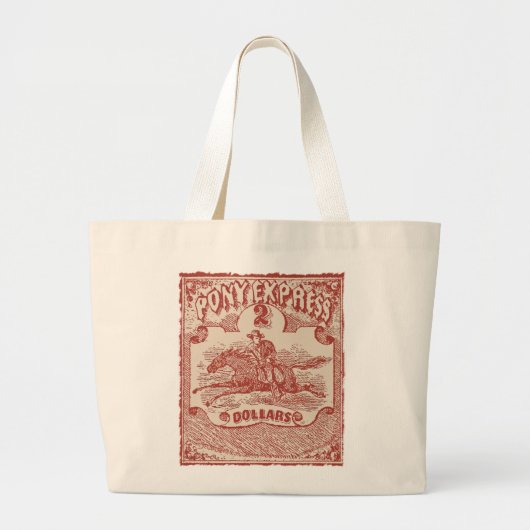 ポニー表現ヴィンテージスタンプ ラージトートバッグ (正面)