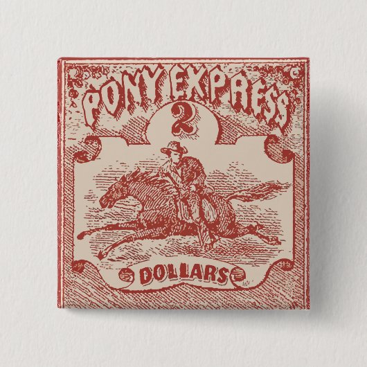 ポニー表現ヴィンテージスタンプ 缶バッジ (正面)