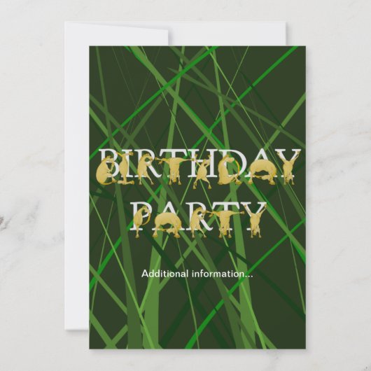 ポニー誕生日パーティーの招待、明るい色 招待状 (裏面)