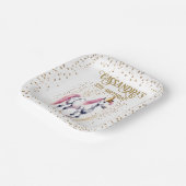 ポニー誕生日パーティーホワイトホース食器 ペーパープレート (傾斜あり)