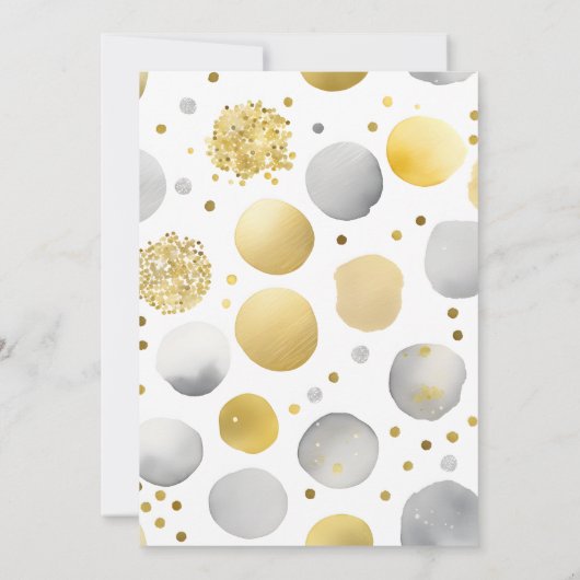 ポニー誕生日パーティー黒馬金ゴールドの散水 招待状 (裏面)