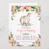 ポニー誕生日招待、馬の誕生日の招待 招待状 (正面/裏面)
