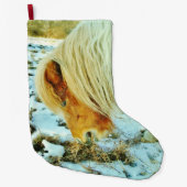 ポニー・イン・ザ・スノー ラージクリスマスストッキング (正面)