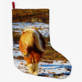 ポニー・イン・ザ・スノー ラージクリスマスストッキング (正面)