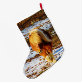 ポニー・イン・ザ・スノー ラージクリスマスストッキング (裏面 (吊り時))