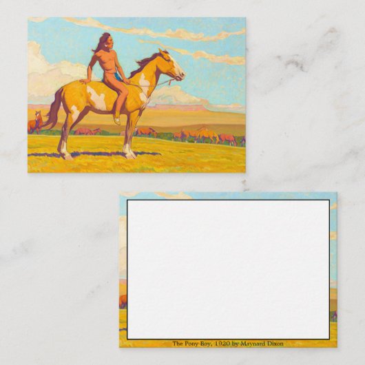 ポニー・ボーイ、1920年メイナード・ディクソン ノートカード (正面/裏面)