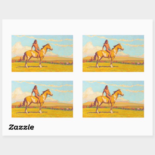 ポニー・ボーイ、1920年メイナード・ディクソン 長方形シール (シート)