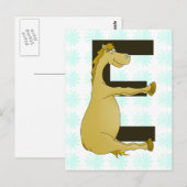 ポニー モノグラム 文字 E オーダーメイド ポストカード (正面/裏面)