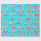 ポニー、レインボーパターン ラッピングペーパー (フラット)