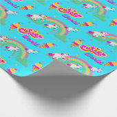 ポニー、レインボーパターン ラッピングペーパー (角)