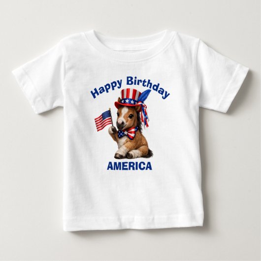 ポニー（5L）愛国キッズTシャツ ベビーTシャツ (正面)