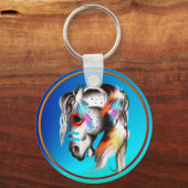 ポニ絵を描ーキーチェーン キーホルダー (正面)