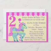 ポニ絵を描ー/誕生日 招待状 (正面)