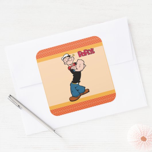 ポパイのステッカー スクエアシール (封筒)