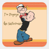 ポパイのステッカー スクエアシール (正面)