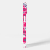 ポピかわいらしックピンクのホワイトダマスク名ケース Case-Mate iPhoneケース (裏面 / 右)