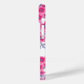 ポピかわいらしックピンクのホワイトダマスク名ケース Case-Mate iPhoneケース (裏面 / 左)