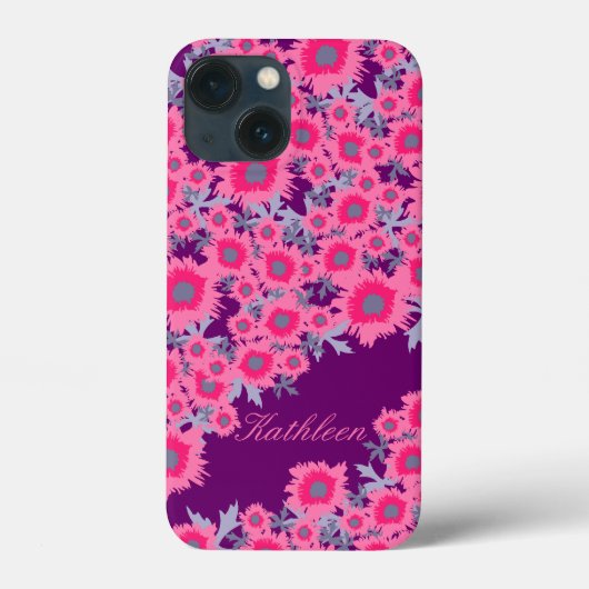 ポピかわいらしックピンク紫のダマスク名 Case-Mate iPhoneケース (裏面)