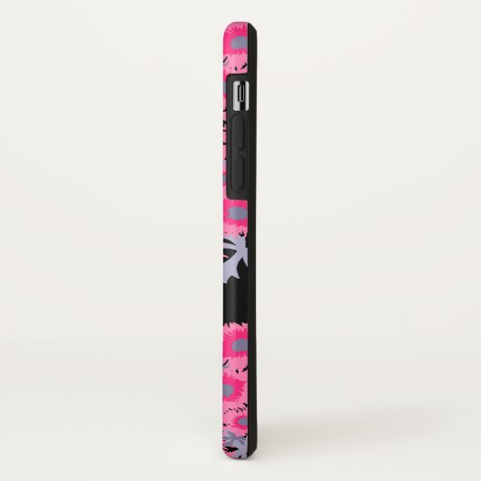 ポピかわいらしックピンク黒のダマスク名電話ケース Case-Mate iPhoneケース (裏面/左)