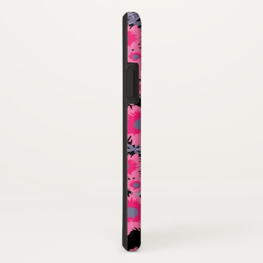 ポピかわいらしックピンク黒のダマスク名電話ケース Case-Mate iPhoneケース (裏面/右)