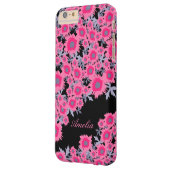 ポピかわいらしックピンク黒のダマスク名電話ケース Case-Mate iPhoneケース (裏面左)