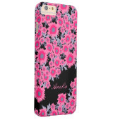 ポピかわいらしックピンク黒のダマスク名電話ケース Case-Mate iPhoneケース (裏面/右)