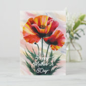 ポピエレガントーの絵画花の母の日のカード (スタンド正面)