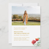 ポピエレガントー水彩フローラ2写真卒業 案内状 (裏面)