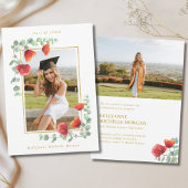 ポピエレガントー水彩フローラ2写真卒業 案内状