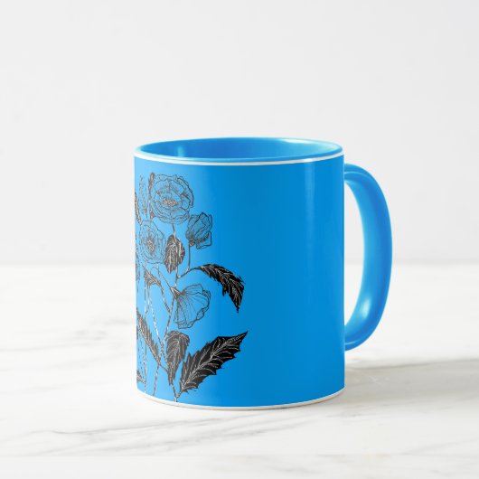 ポピカスタムーの花との色マグ絵を描アート マグカップ (正面右)