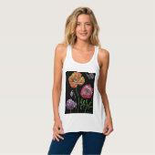 ポピカラフルー・ウォーター絵画・カラーのアート・フローラ・シング タンクトップ (正面フル)