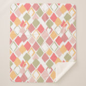 ポピクルの夏の色のハーレクイン模様 シェルパブランケット (正面)