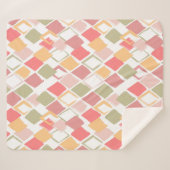 ポピクルの夏の色のハーレクイン模様 シェルパブランケット (正面(横))