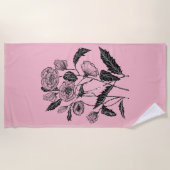 ポピズピンクビーチタオル – 色を選択 ビーチタオル (正面)