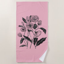 ポピズピンクビーチタオル – 色を選択