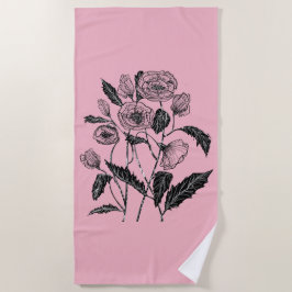 ポピズピンクビーチタオル – 色を選択 ビーチタオル