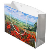 ポピズフィールドランドスケープ油絵 ラージペーパーバッグ (裏面アングル)