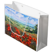 ポピズフィールドランドスケープ油絵 ラージペーパーバッグ (正面アングル)