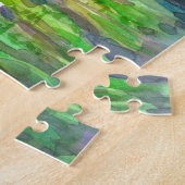 ポピズワイルドフラワーフィールドウォーター絵画カラーフロー ジグソーパズル (側面)