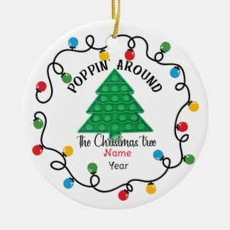 ポピットクリスマスツリーのまわりにポッピンオーナメント セラミックオーナメント