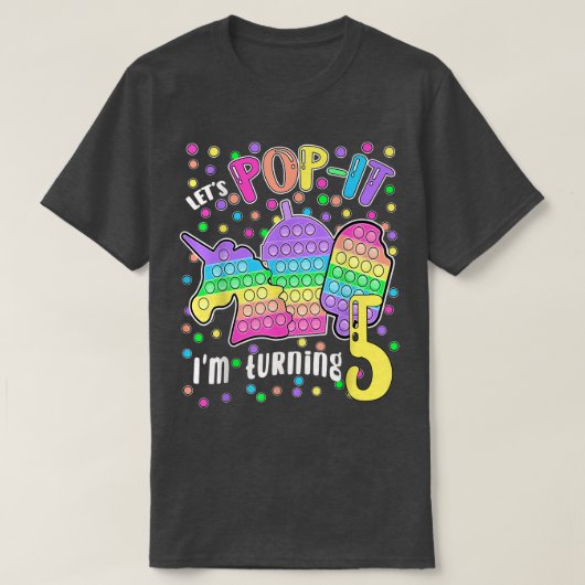 ポピットー5カラフルth誕生日ギ tシャツ (デザイン正面)