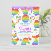 ポピット 誕生日パーティー招待状、スライム。 招待 招待状 (スタンド正面)