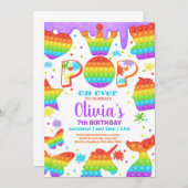 ポピット 誕生日パーティー招待状、スライム。 招待 招待状 (正面/裏面)