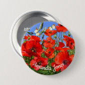 ポピパーソナライズされたーカラフル・フィールド名バッジ 缶バッジ (正面&裏面)