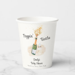 ポピモダンンボトルシャンパンベビーシャワー 紙コップ