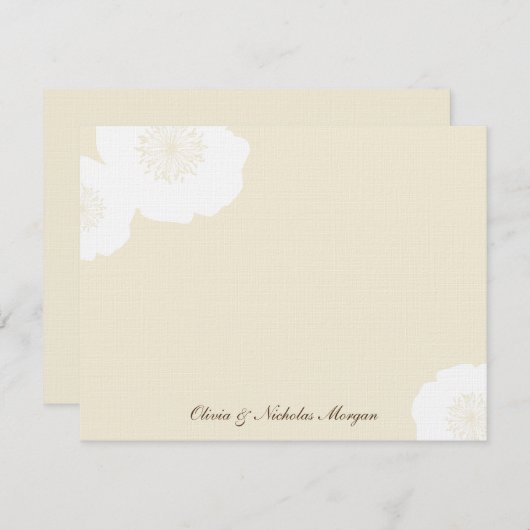 ポピモダンーズフラットサンキューカード-アーモンド サンキューカード (正面/裏面)